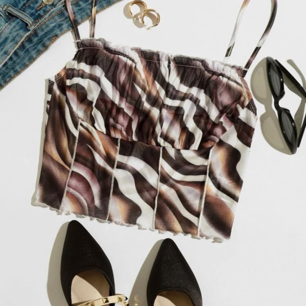 Shein mesh cropped top